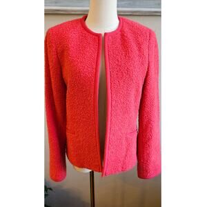 Jones New York Nubby Boucle Cropped Coat Blazer Women Size 6‎ Muted Red